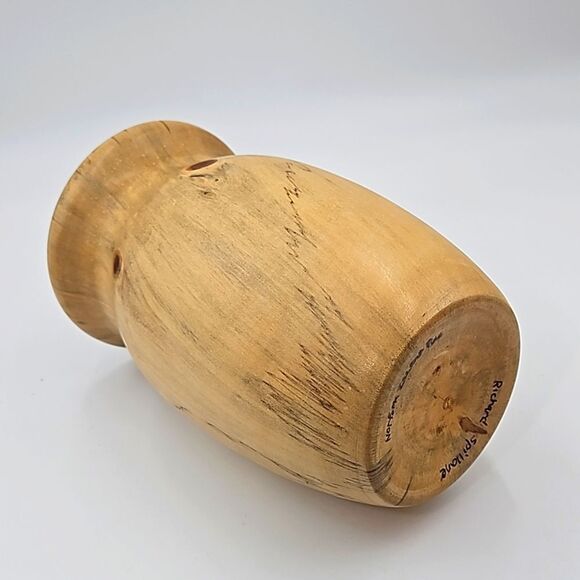 Artisan Crafted Turned Wood Vase - Norfork Island Pine - 7 1/2" tall - Picture 6 of 7